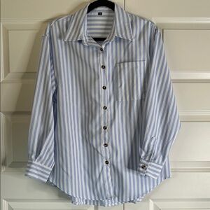 Womens striped button down shirts